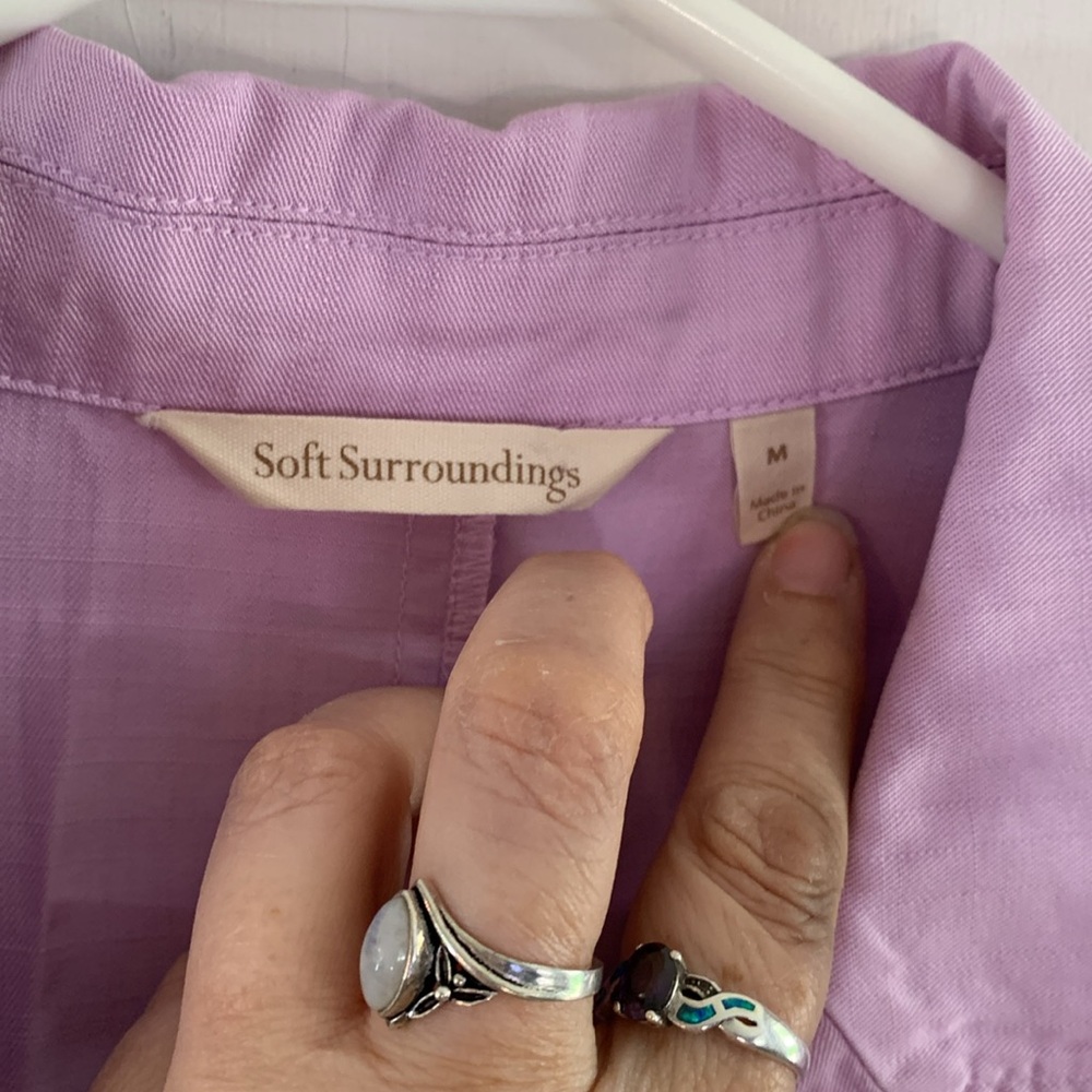 Soft Surroundings Lavender Button Front Shirt Dre… - image 8